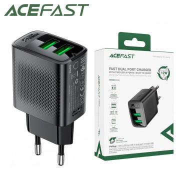 Сетевое зарядное устройство Acefast A86 2 USB 2.4A 12W black в Одессе