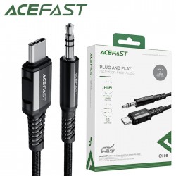 Кабель AUX Acefast C1-08 Jack 3.5 2 pin - Type-C 1m черный