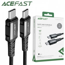 USB кабель Acefast C1-03 Type-C - Type-C 1.2m черный