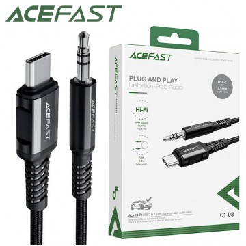 Переходник AUX Acefast C1-08 Type-C - Jack 3.5 черный в Одессе