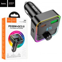FM модулятор Hoco E81 PD30W+QC3.0 черный