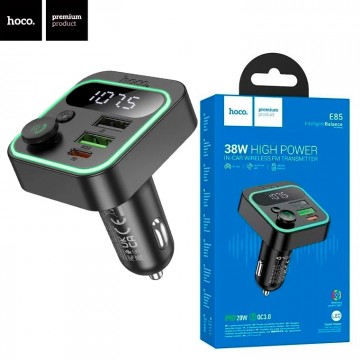 FM модулятор Hoco E85 PD30W+QC3.0 черный в Одессе