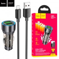Автомобильное зарядное устройство Hoco NZ12 2USB 36W 3A micro USB black