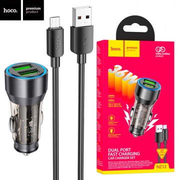 Автомобильное зарядное устройство Hoco NZ12 2USB 36W 3A micro USB black в Одессе