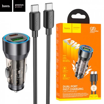 Автомобильное зарядное устройство Hoco NZ12A PD25W QC3.0 18W 1Type-C 1USB 3A Type-C - Type-C black в Одессе