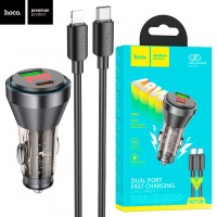 Автомобильное зарядное устройство Hoco NZ12B PD48W QC3.0 1Type-C 1USB 3A Type-C - Lightning black
