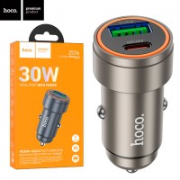 Автомобильное зарядное устройство Hoco Z57A PD30W QC3.0 1USB 1Type-C 3A gray