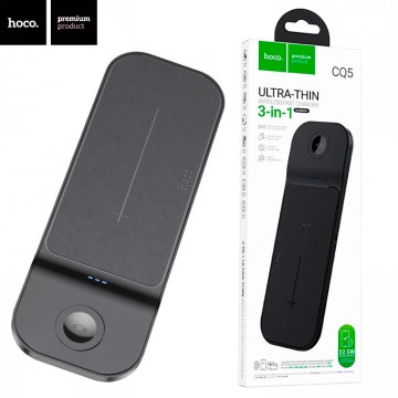 Беспроводное зарядное устройство Hoco CQ5 3in1 iWatch black в Одессе