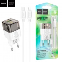 Сетевое зарядное устройство Hoco C131A PD30W QC3.0 1USB 1Type-C 3A Type-C - Lightning black