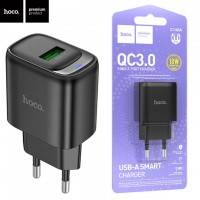 Сетевое зарядное устройство Hoco C140A QC3.0 1USB 18W 3A black