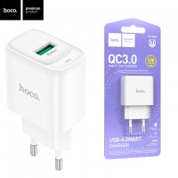 Сетевое зарядное устройство Hoco C140A QC3.0 1USB 18W 3A white