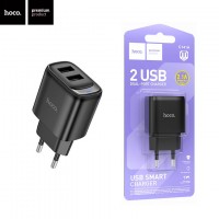 Сетевое зарядное устройство Hoco C141A 2USB 2.4A black