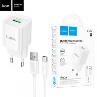 Сетевое зарядное устройство Hoco C145A QC3.0 1USB 18W 3A Type-C white