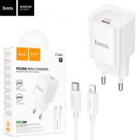 Сетевое зарядное устройство Hoco C146A PD20W 1Type-C 3A Type-C - Lightning white