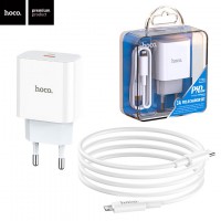 Сетевое зарядное устройство Hoco C76A Pro PD 1Type-C 30W 3A Type-C - Lightning white