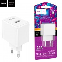 Сетевое зарядное устройство Hoco CS11A 1USB 2.1A white