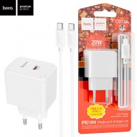 Сетевое зарядное устройство Hoco CS13A PD20W 1Type-C 3A Type-C - Type-C white
