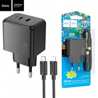 Сетевое зарядное устройство Hoco CS16A PD20W 1Type-C 1Lightning 3A Type-C - Lightning black