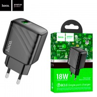 Сетевое зарядное устройство Hoco CS21A QC3.0 1USB 18W 3A black