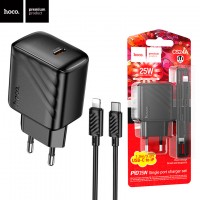 Сетевое зарядное устройство Hoco CS24A PD25W 1Type-C 3A Type-C - Lightning black