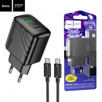 Сетевое зарядное устройство Hoco CS25A PD20W QC3.0 1USB 1Type-C 3A Type-C - Type-C black