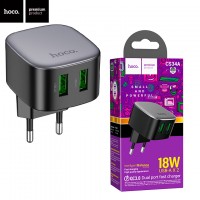 Сетевое зарядное устройство Hoco CS34A QC3.0 2USB 18W 3A black