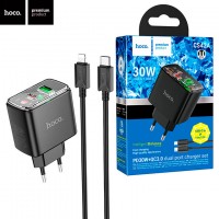 Сетевое зарядное устройство Hoco CS42A PD30W QC3.0 1USB 1Type-C 3A Type-C - Lightning black