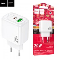 Сетевое зарядное устройство Hoco CS54A PD20W QC3.0 1USB 1Type-C 3A white