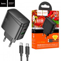 Сетевое зарядное устройство Hoco CS63A PD65W QC3.0 1USB 1Type-C 3A Type-C - Type-C black