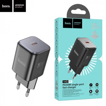 Сетевое зарядное устройство Hoco N43 PD 1Type-C 30W 3A black в Одессе