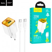 Сетевое зарядное устройство Hoco N52 PD20W QC3.0 1USB 1Type-C 3A Type-C - Type-C white