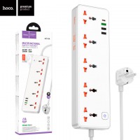 Сетевой удлинитель Hoco AC14A PD30W 3USB 1Type-C 5xSocket 1.5m white