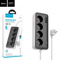 Сетевой удлинитель Hoco AC21 3USB 1Type-C 4xSocket 1.5m black