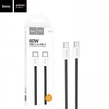 USB Кабель Hoco X104 Type-C - Type-C 60W 2М черный в Одессе