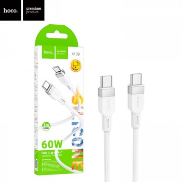USB Кабель Hoco X109 Type-C - Type-C 60W 1М белый в Одессе