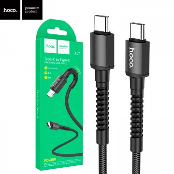 USB Кабель Hoco X71 Type-C - Type-C 60W 1М черный в Одессе