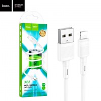 USB Кабель Hoco X83 USB - Lightning 1М белый
