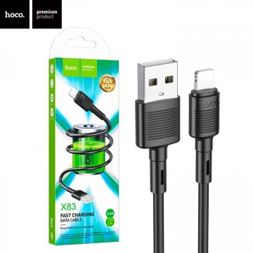 USB Кабель Hoco X83 USB - Lightning 1М черный в Одессе