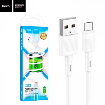 USB Кабель Hoco X83 USB - micro USB 1М белый в Одессе