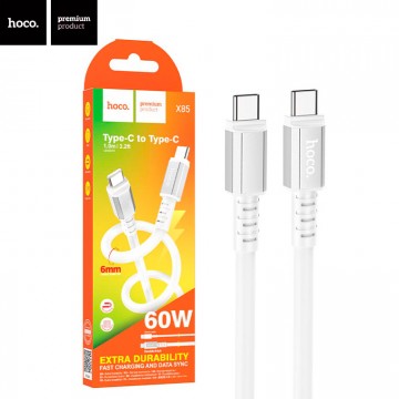 USB Кабель Hoco X85 Type-C - Type-C 1М белый в Одессе