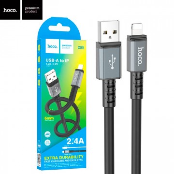 USB Кабель Hoco X85 USB - Lightning 1М черный в Одессе