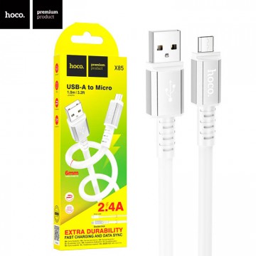 USB Кабель Hoco X85 USB - micro USB 1М белый в Одессе