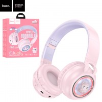 Bluetooth наушники с микрофоном Hoco W50 розовые