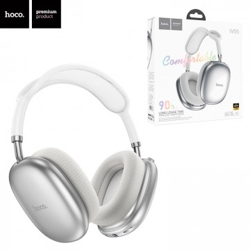 Bluetooth наушники с микрофоном Hoco W55 серебристые в Одессе