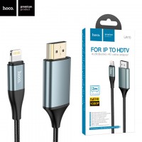 Переходник Hoco UA15 Lightning - HDMI 2м серый