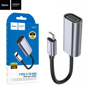 Переходник Hoco UA21 Type-C - VGA серый в Одессе