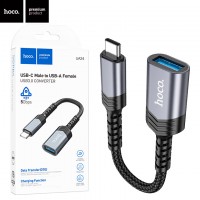 Переходник Hoco UA24 Type-C - USB 3.0 серый