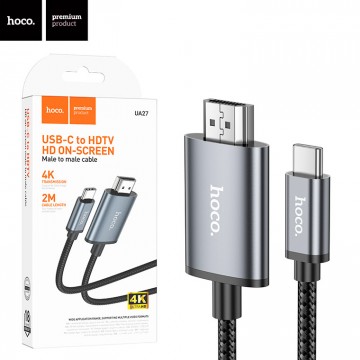 Переходник Hoco UA27 Type-C - HDMI 2м серый в Одессе