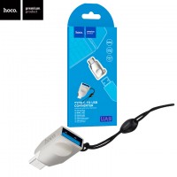 Переходник OTG Hoco UA9 USB - Type-C серебристый
