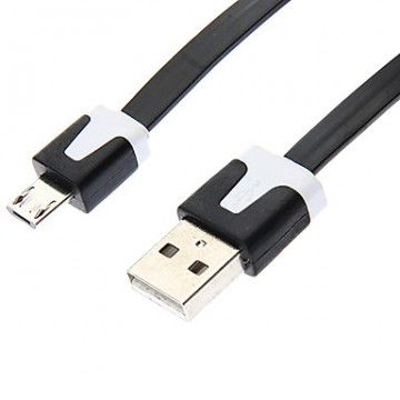 USB - Micro USB шнур плоский 1m черный в Одессе